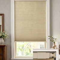 LazBlinds No Drill Blackout Cellular Shades, 33.5" W x 48" H, Beige