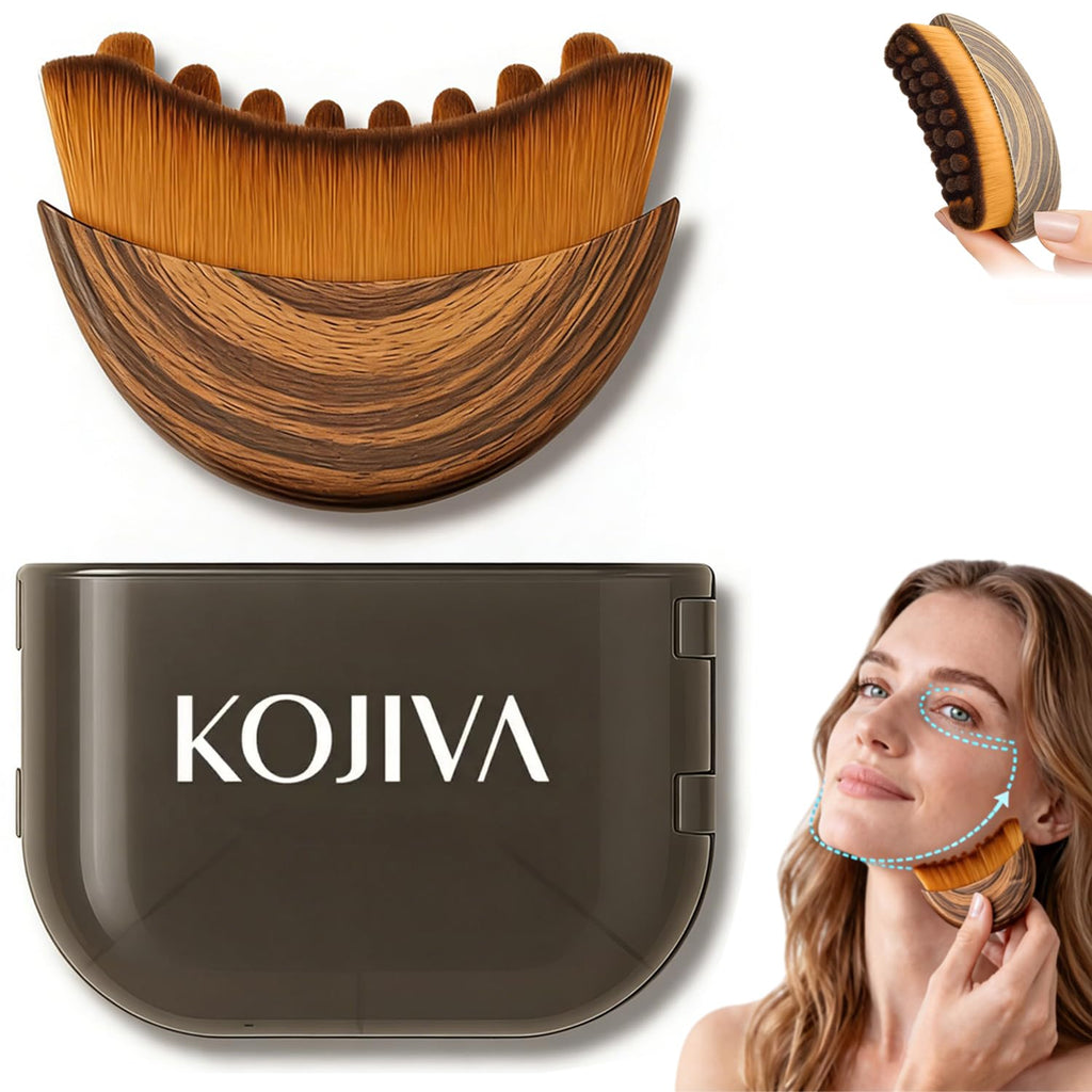 Kojiva Lymphatic Face Brush, Lymphatic Contour Face Brush Curved, Facial Lymphatic Drainage Massager Brush for Sculptingm, Reduce Puffiness & Double Chin Reducer, Improves Skin Glow & Absorption