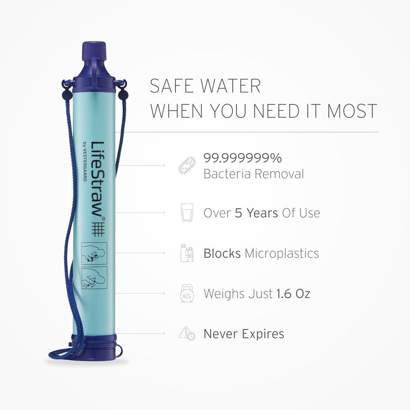 LifeStraw Personal Water Filter for Hiking, Camping, Travel, and Emergency Preparedness