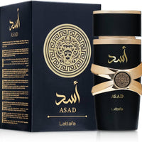 Lattafa Perfumes Asad para Unisex Eau de Parfum en spray, 3.4 onzas✅ Lattafa Asad es una fragancia de vainilla. ✅ Notas superiores: Pimienta negra, Piña, Tabaco