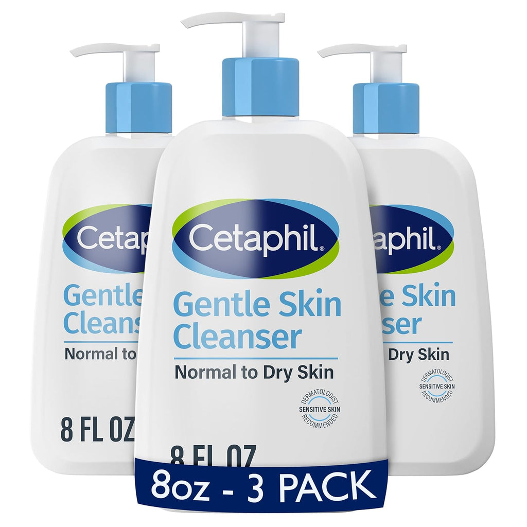 Cetaphil Gentle Cleanser, Hydrating Face Wash, Sensitive Skin, 8oz, 3ct