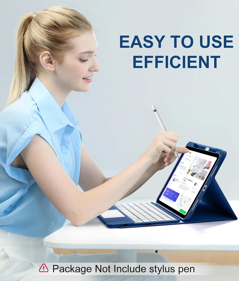 Funda con Teclado Harvopu para iPad 11" (A16) / iPad 10.ª Gen - Azul Marino