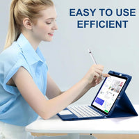 Funda con Teclado Harvopu para iPad 11" (A16) / iPad 10.ª Gen - Azul Marino