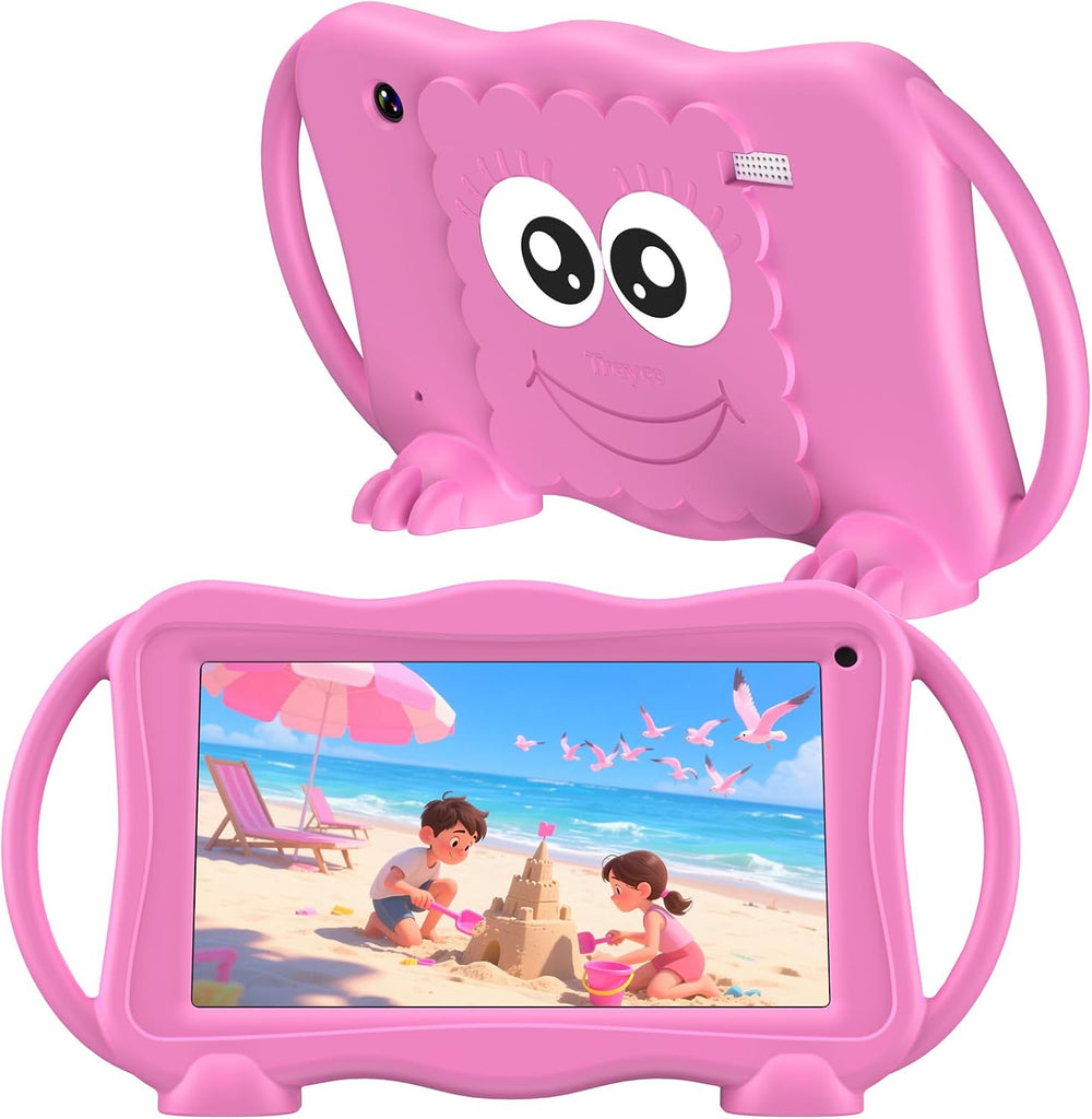 Trayoo Kids Tablet 7 Inch Tablets for Kids 3-12, 32GB Toddler Tablet with Dual Camera, Parental Control, Solid Case, WiF