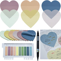 YOUDEFUL 800Pcs Transparent Sticky Note,2.76x2.76 Clear Heart Sticky Note