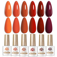 BORN PRETTY Pumpkin Color Gel Nail Polish Set 6 Colors