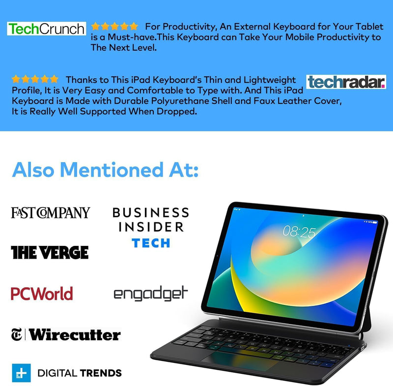 Funda con Teclado runelk para iPad 10.ª / 11.ª Gen (A16) - Negro