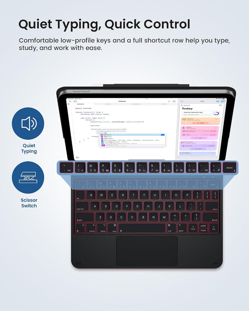 Funda con Teclado typecase Edge para iPad 11" (A16) / 10.ª Gen - Fibra de Carbono