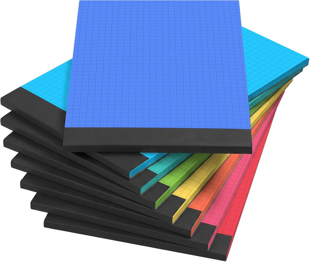 Jetec 8 Pcs Small Graph Paper Notepad 5 x 8 Inch Mini Notebook Double Sided Memo Pads Back to School Supply Pocket Notep