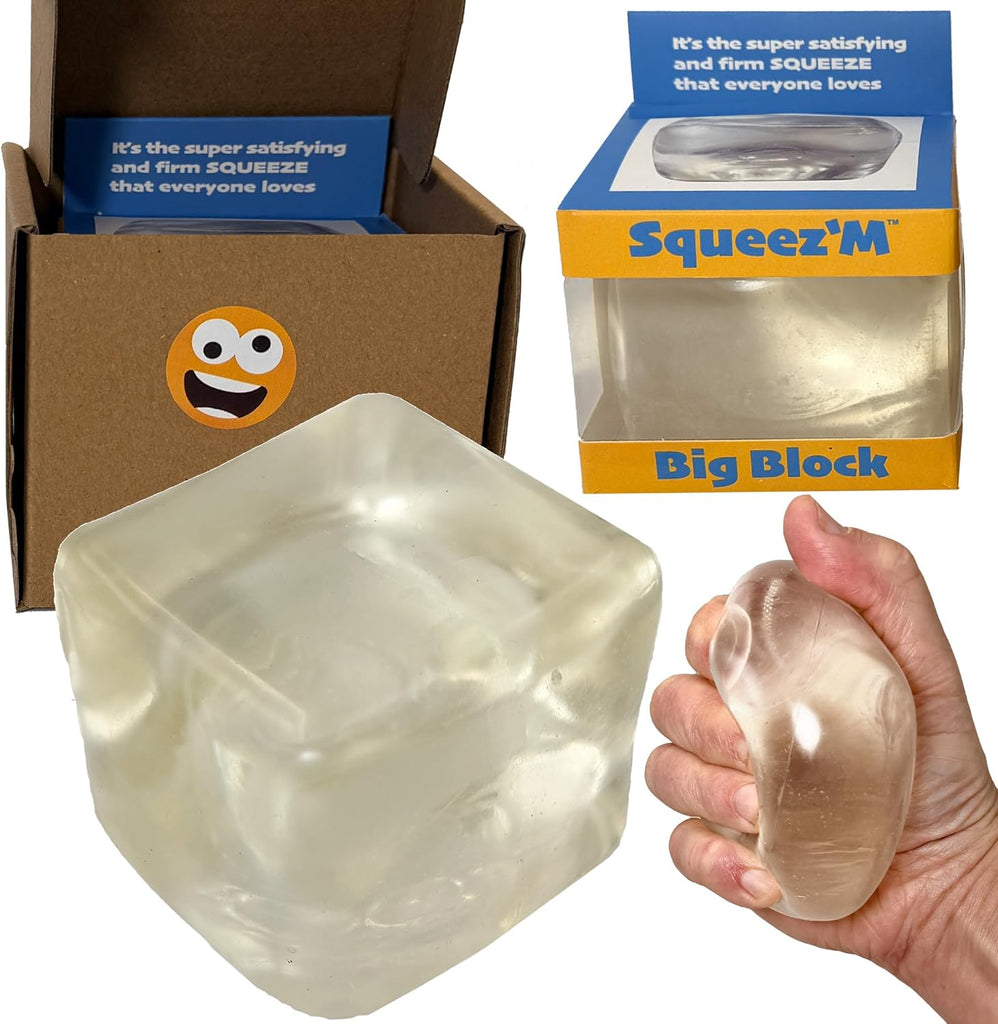Original Big Block Premium Stress Cube, Glass Squishy Fidget Toy, Adults