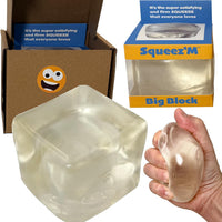Original Big Block Premium Stress Cube, Glass Squishy Fidget Toy, Adults