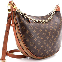 Original, Louis Vuitton Pre-Loved Loop Hobo Reverse Monogram Canvas, Brown
