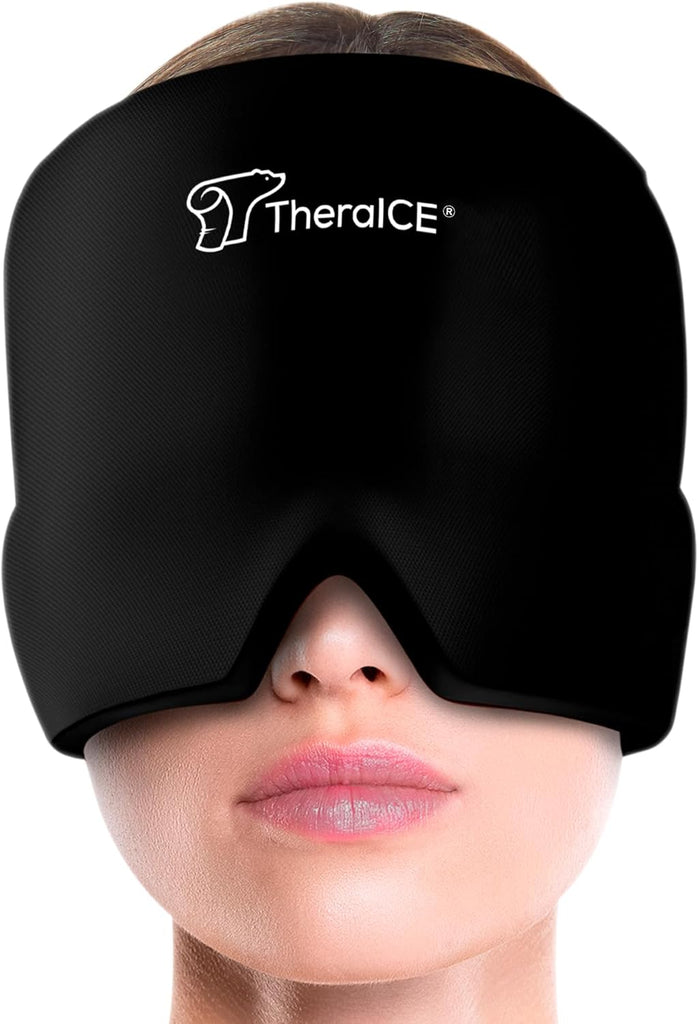 TheraICE Migraine Relief Cap, Headache Hat Ice Pack Mask, Cooling Head Wrap