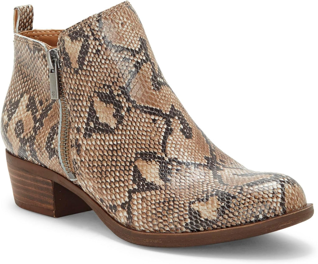 Lucky Brand Women's Basel Ankle Bootie, Tobacco, 5.5