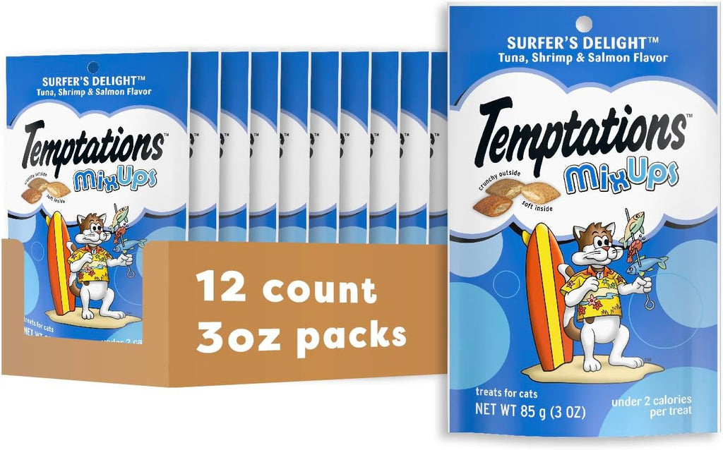 Temptations MixUps Crunchy Cat Treats, Surfer's Delight, 3 oz, 12 Pack