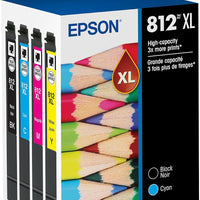 Epson 812XL Genuine High Capacity 4-Pack Ink Cartridge Combo T812XL-XCS