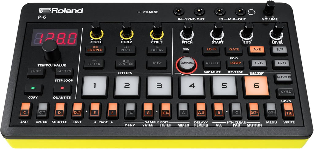 Roland AIRA Compact P-6 Creative Sampler | Granular Sound Design | Powerful Sequencer | Onboard Keyboard | Custom Loops