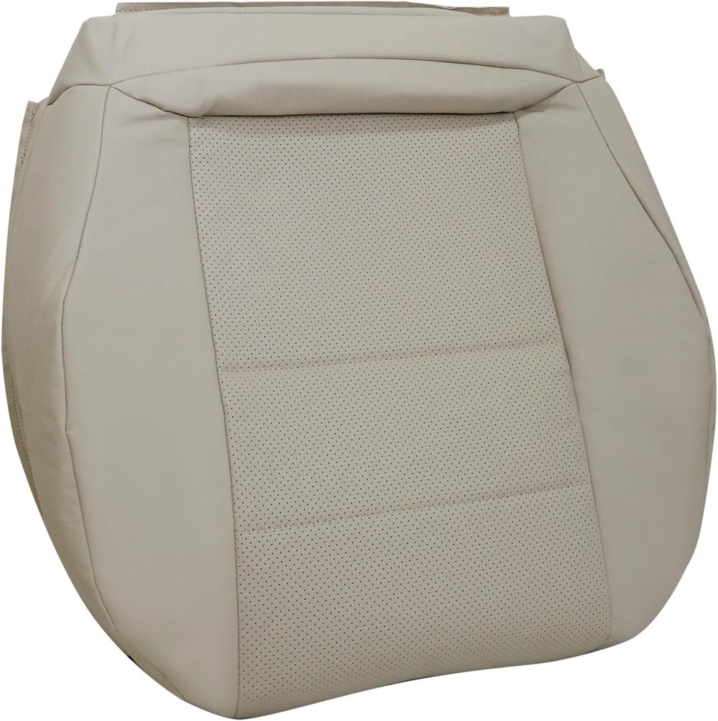 NLQR Front Driver Bottom Replacement Seat Cover Ivory Microfiber Leather Compatible with Mercedes Benz C250 C300 C350 20