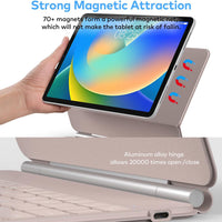 Funda con Teclado runelk para iPad 10.ª / 11.ª Gen (A16) - Oro Rosa