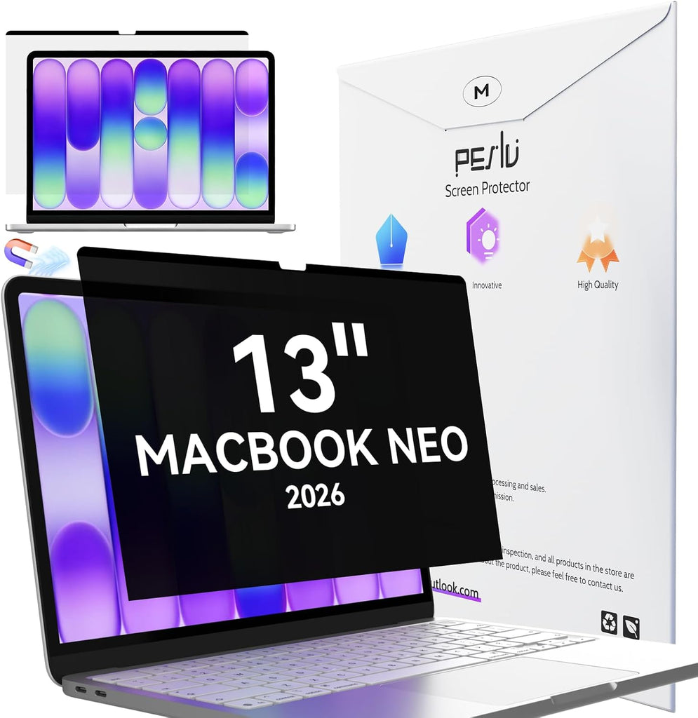 Peslv Magnetic Privacy Screen for Macbook Neo 13 Inch (2026, A18 Pro), Removable Matte Anti Glare Blue Light Protector P