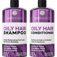 Oily Hair Shampoo and Conditioner Set - Sulfate Free, Zero Paraben Content - Scalp Care Treatment for Greasy Hair - Salon Grade for Women and Men - 16 Fl Oz (Set of 2)