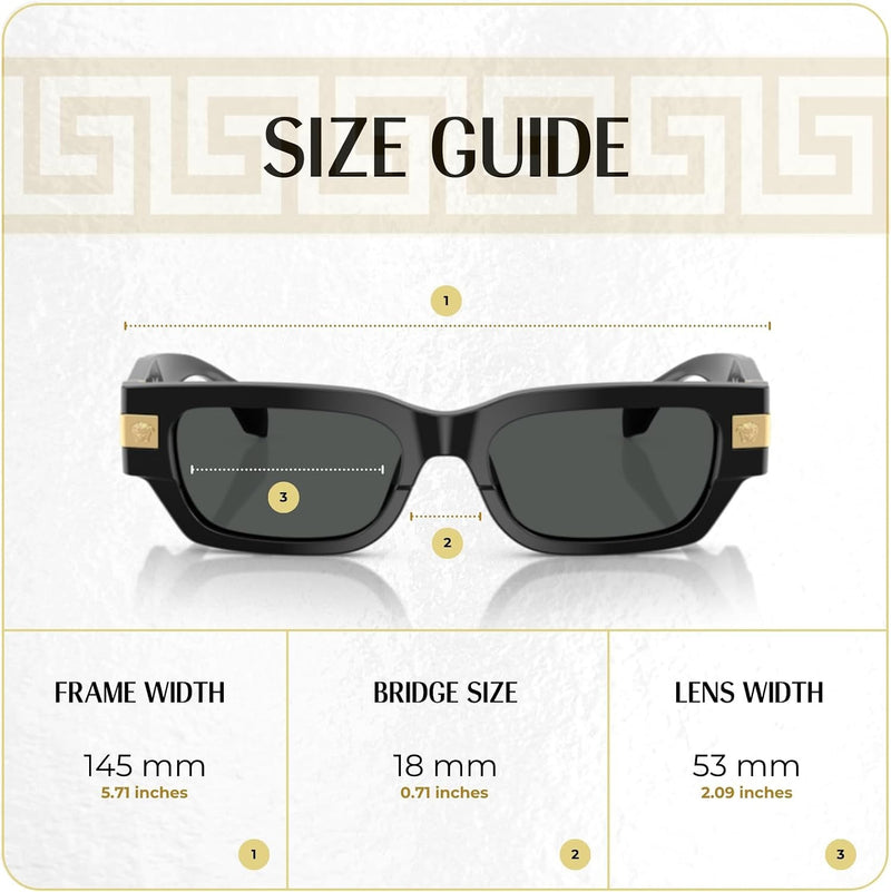 Versace VE4465 Rectangular Sunglasses for Men +BUNDLE with ACCESSORY EYEWEAR KIT