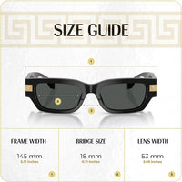 Versace VE4465 Rectangular Sunglasses for Men +BUNDLE with ACCESSORY EYEWEAR KIT