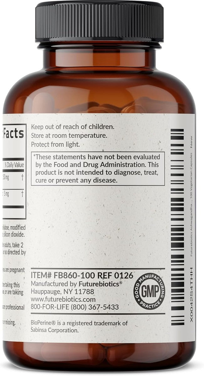 Visita la tienda de Futurebiotics Futurebiotics Ashwagandha Extra Strength - Soporte para el estrés y el estado de ánimo, 100 cápsulas