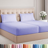 Split King Size 5 Piece Sheet Set - Breathable & Cooling Sheets - Lavender