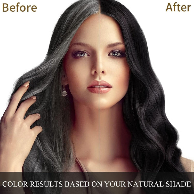 cosmpro Champú de tinte de cabello negro 3 en 1 para mujeres/hombres para cobertura de canas, champú de color instantáneo para cabello semipermanente Champu para Cana