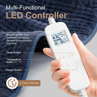 VAAGHANM Almohadilla calefactora: 33 x 17 pulgadas almohadilla térmica eléctrica para espalda - Almohadilla térmica extra grande para hombro/cuello/rodilla/brazos - Temporizador mejorado de 6 y 6