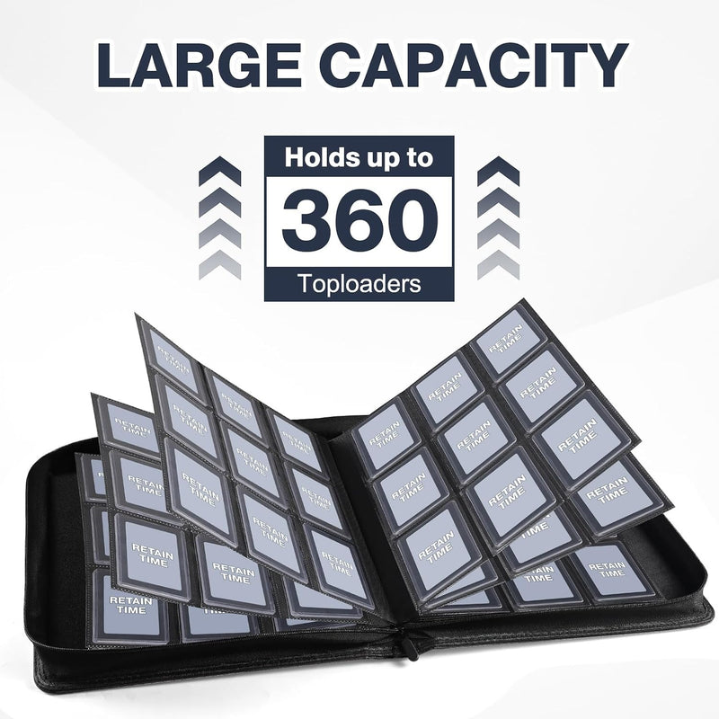 Pemocyny Top Loader Binder 9 Pocket, Holds 360 Toploaders, 100 Toploaders INCLUDED