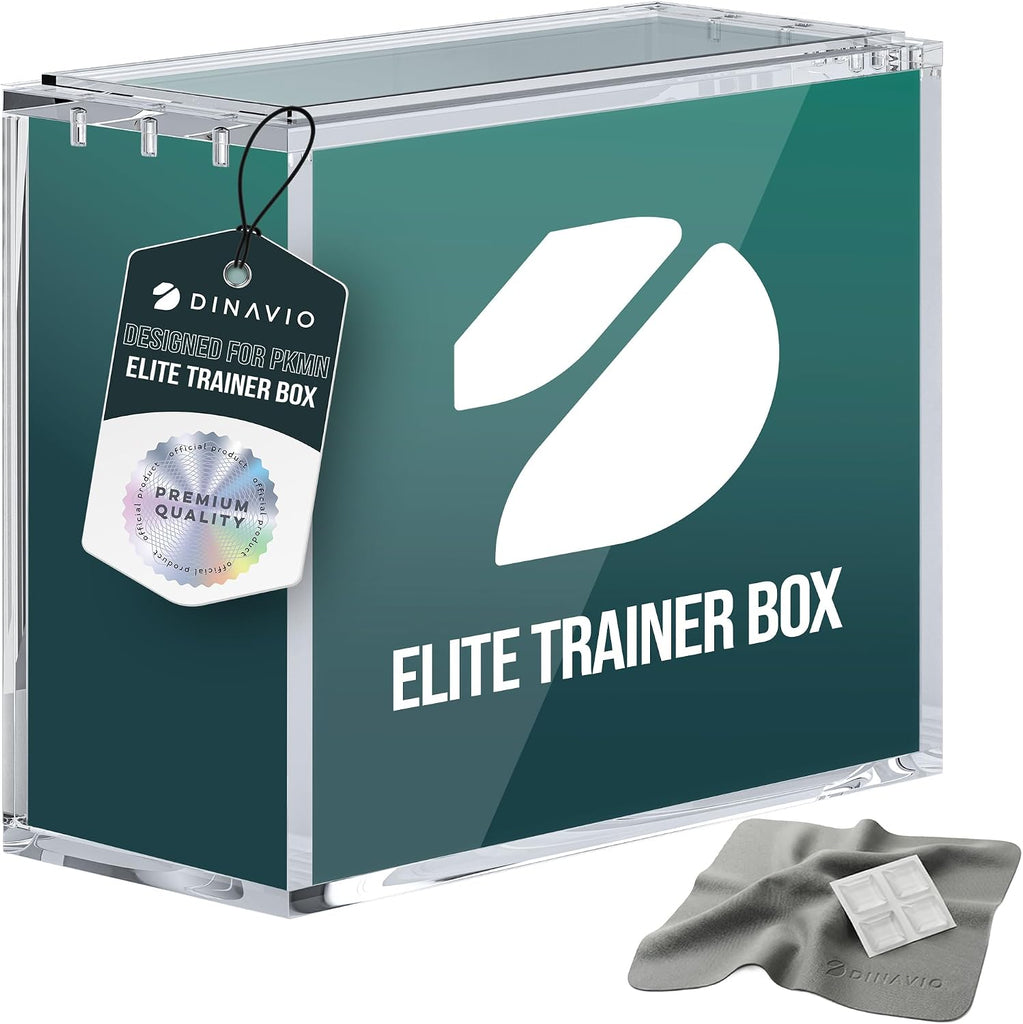 Dinavio Crafthouse Elite Trainer Box Acrylic Display Case Stackable - 8mm + 5mm Ultra Thick Acrylic with N52 Strong Magnets - ETB Case Protector - Compatible with Elite Trainer Boxes