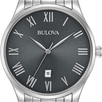 Bulova Men's Classic Stainless Steel 3-Hand Date Calendar Quartz Watch