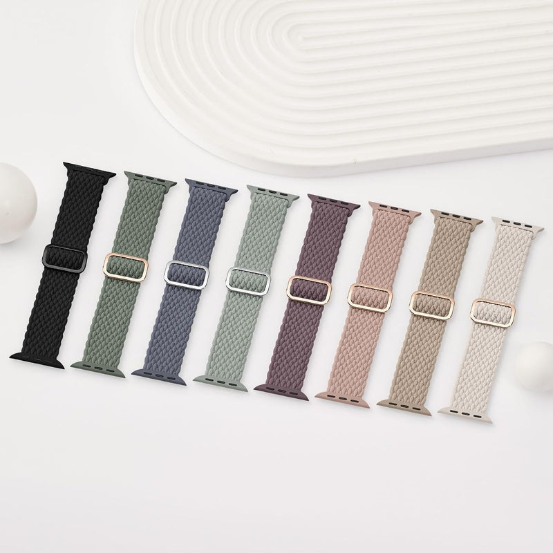 Suitisbest 4 Pack Braided Stretchy Band Compatible with Apple Watch Bands Women Men