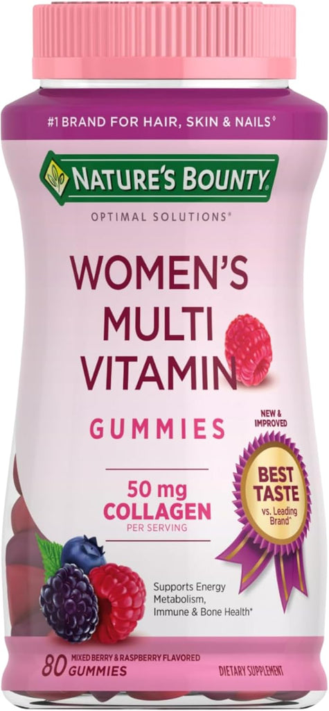 Nature's Bounty Optimal Solutions Women's Multivitamin, Raspberry, 80 Count