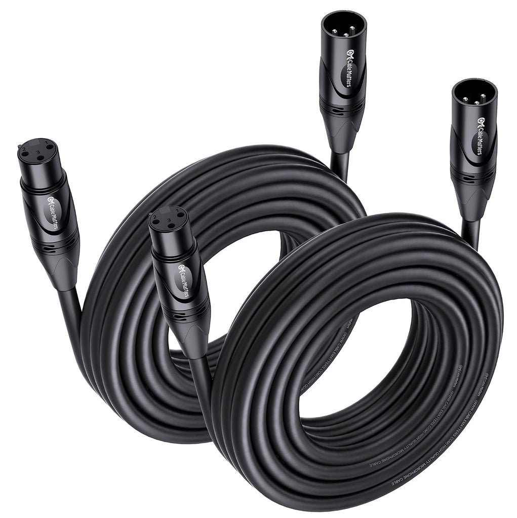 Cable Matters 2-Pack Premium XLR to XLR Cable, Microphone Cable, M-F, 25ft