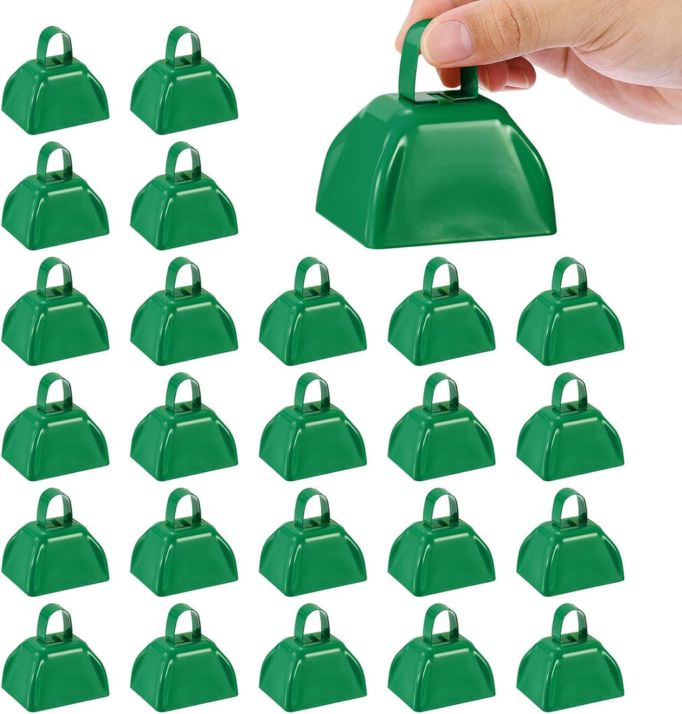 PATIKIL 24pcs Cow Bells for Football Games, 3inch Cowbells for Sporting Events Bulk Loud Noise Makers Metal Cow Bell wit