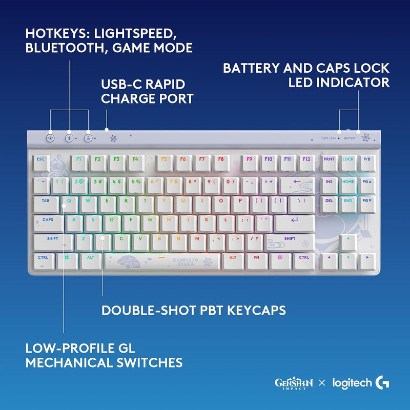 Logitech G515 TKL Wired Gaming Keyboard (Tactile) - Genshin Impact Edition