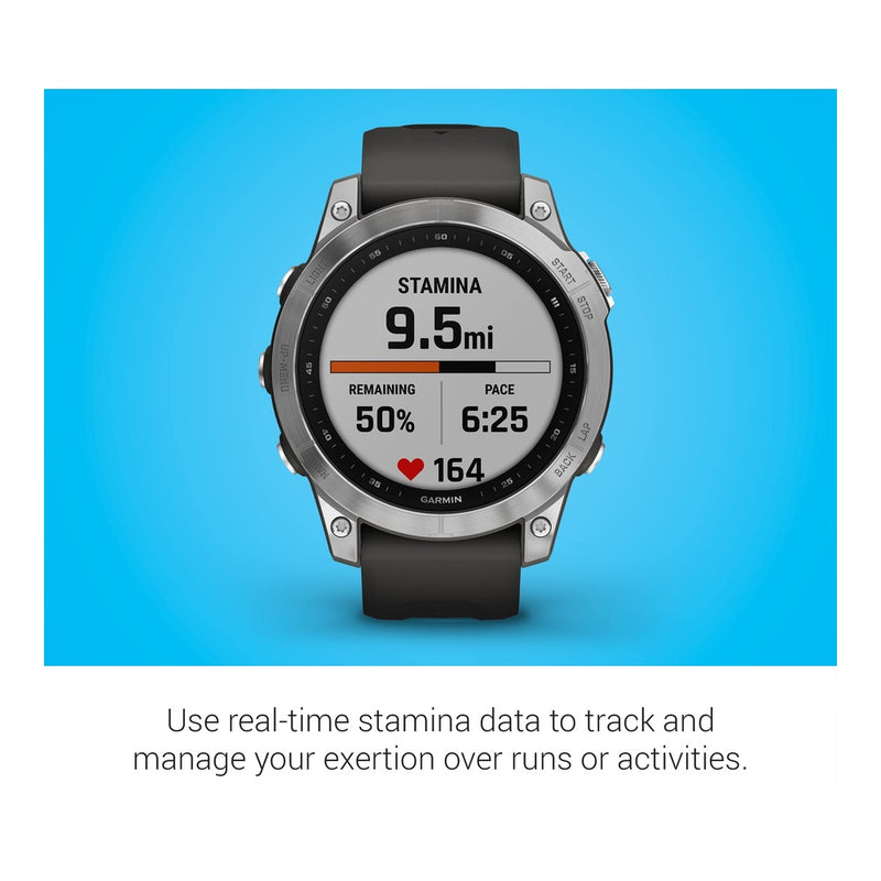 Garmin Fenix 7, Reloj Inteligente de Aventura Resistente con GPS, Pantalla Táctil, Funciones de Salud y Bienestar