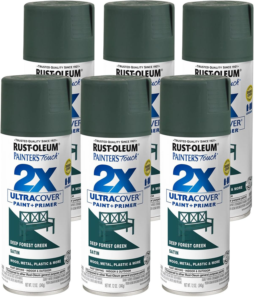 Rust-Oleum Painter's Touch 2X Ultra Cover Spray Paint, Satin Deep Forest