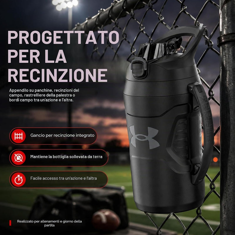 Under Armour Insulated Water Bottle with Handle & Fence Hook, 64oz