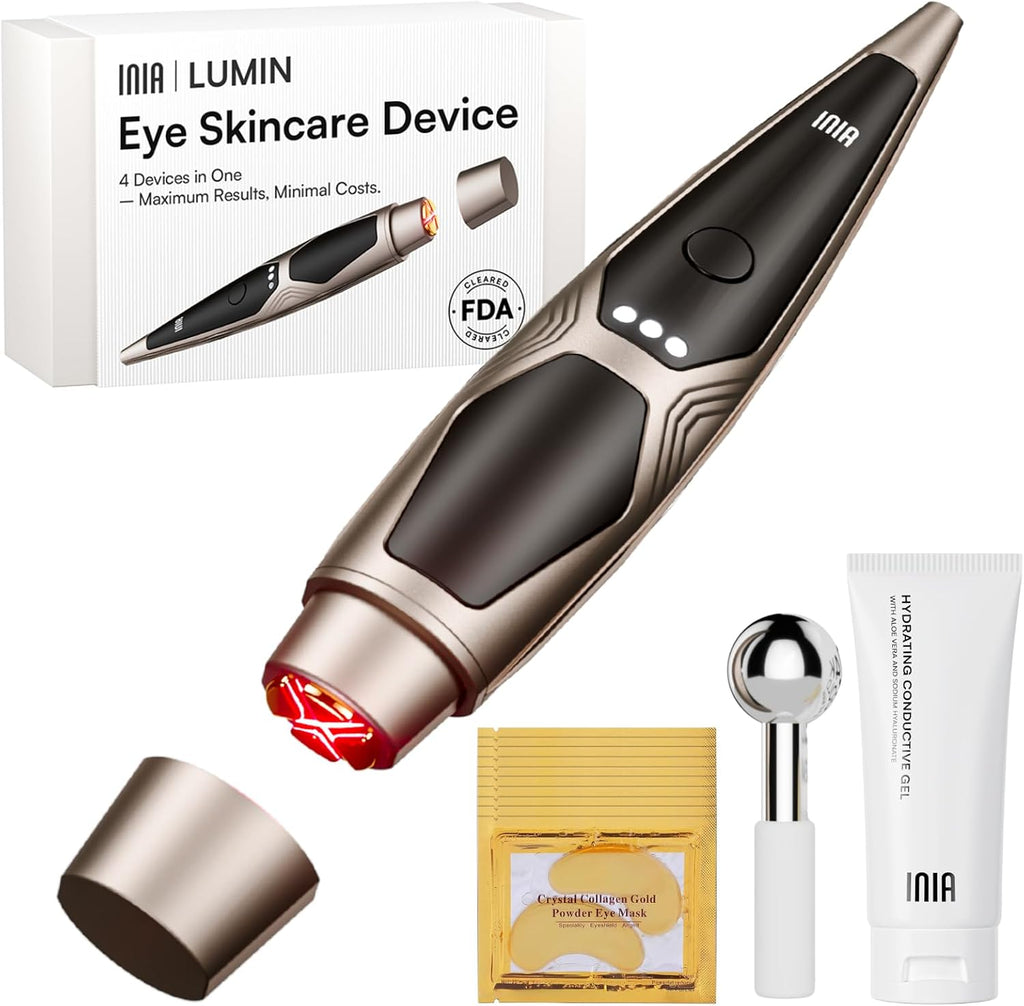 INIA 4-in-1 Eye Massager Tool Under Red Light Therapy for Face, Depuffing