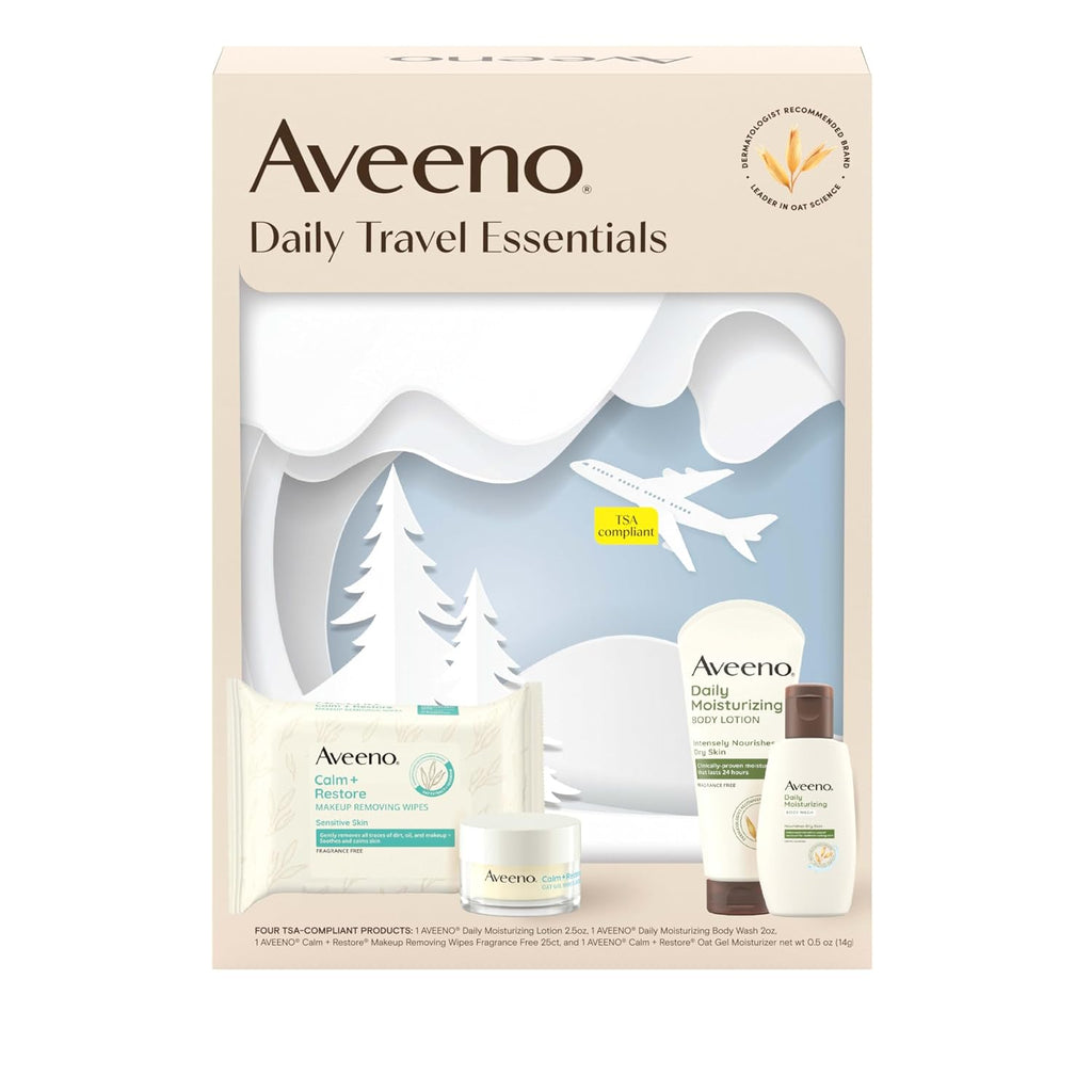 Aveeno Daily Travel Essentials Gift Set, 4 items