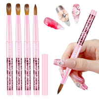 SAVILAND Kolinsky Acrylic Nail Brush Set Size 6 10 12 14, Gradient Pearl