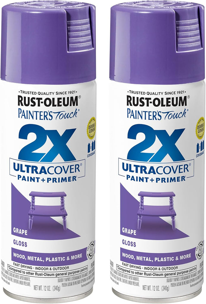 Rust-Oleum Painter's Touch 2X Ultra Cover Spray Paint, Gloss Grape