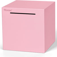 Hicocool Piggy Bank for Adults Must Break to Open, Unbreakable Stainless Steel Money Saving Box (Pink, 5.9 inch)