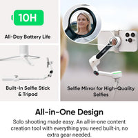 Insta360 Flow 2 Pro - Summit White — Estabilizador gimbal para celular con IA