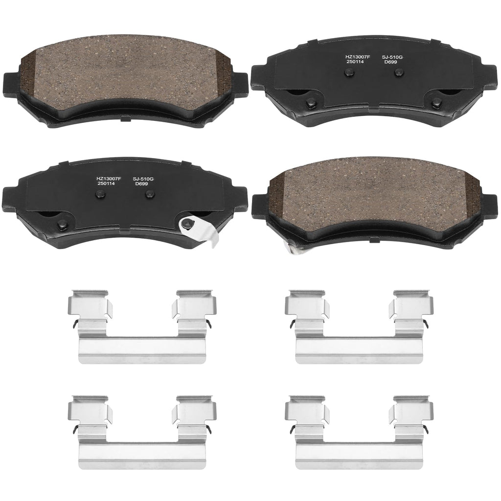 HECHENQICHE D699 Front Ceramic Brake Pads Kit Fit For Chevrolet Impala 2000-2005, For Monte Carlo 2000-2005, For Venture 1997-2005, For Pontiac Bonneville 2000-2005, For Grand Prix 1997-2003
