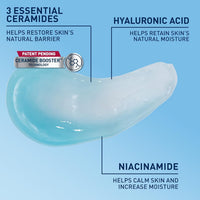 CeraVe Gel de agua hidratante de ácido hialurónico, hidratante facial ligero para hidratar con ceramidas, ácido hialurónico y niacinamida, sin fragancia, seguro para pieles sensibles, 1.7 onzas